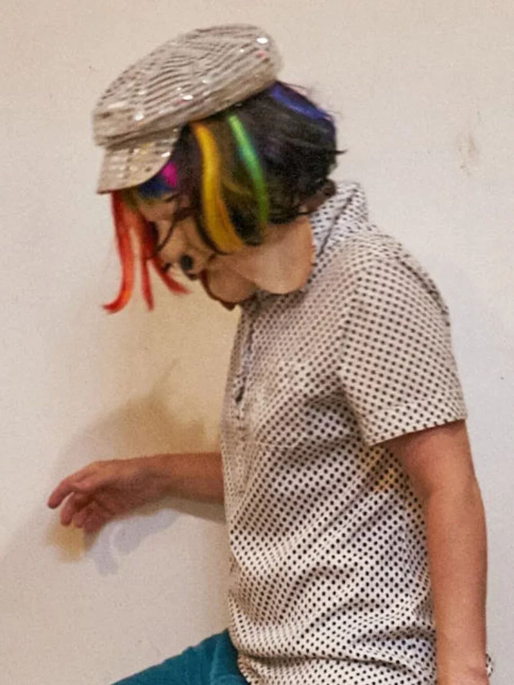 1980s Silver Sequin Beret Cap Hat